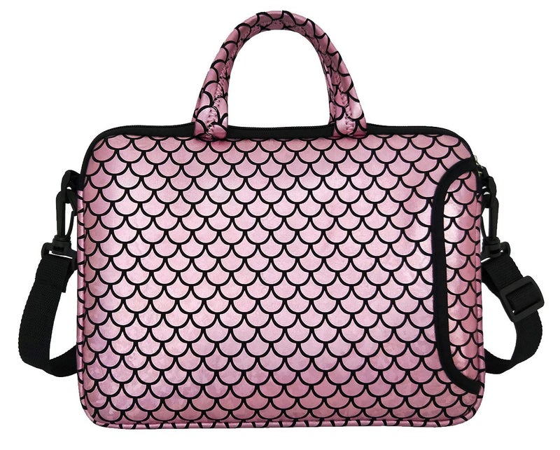Youda 11.6-Inch Laptop Shoulder Messenger Carrying Bag Case Sleeve For 11" 11.6" 12" 12.5 inch Macbook/Notebook/Ultrabook/Chromebook, Mermaid Scale - Image 1